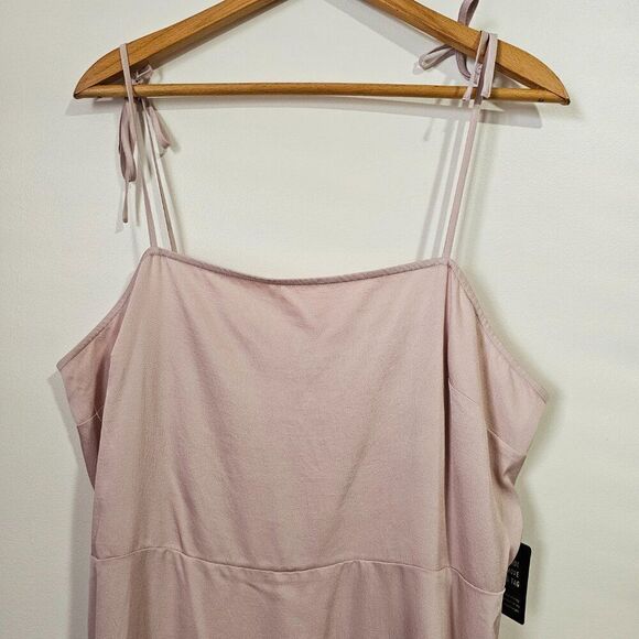 NWT EXPRESS LIGHT PINK TIE SHOULDER TANK DRESS TIERED RUFFLED HEM SIZE XL - Picture 7 of 16